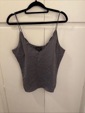 Topshop Gray V-Neck Spaghetti Strap Cami